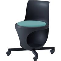 オカムラ e-chairタブレットなしパッド付 セージ 470幅×500奥行×446座高×716高さ（mm） 9314KA F002（直送品）