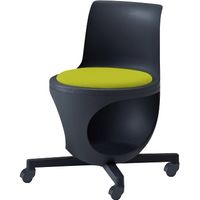 オカムラ e-chairタブレットなしパッド付 ライムグリーン 470幅×500奥行×446座高×716高さ（mm） 9314KA PD32（直送品）