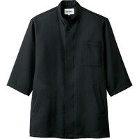 チトセ 7749 コックシャツ（五分袖）[兼用] L 7749_C-10ブラック_L（取寄品）