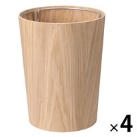無印良品 木製ごみ箱 袋止めワイヤー付 オーク材突板 丸型 1箱（4個入） 良品計画