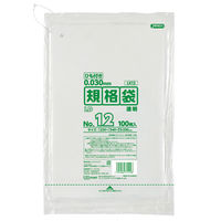 ひも付きLDポリ規格袋（ポリ袋）　LDPE・透明　0.03mm厚　12号　230mm×340mm　1袋（100枚入）　ジャパックス