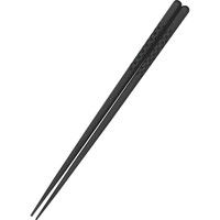 アヅミ産業 市松柄 六角箸 23cm 黒（G-PET製） 1120710（取寄品）