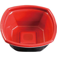 ケーピープラテック 丼容器 Kランチー7 本体耐熱 赤黒 55100 1包：600枚（25×24）（直送品）
