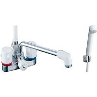 LIXIL 浴槽・洗い場兼用2ハンドルシャワーバス水栓 デッキタイプレバー切換 BF-M606（直送品）