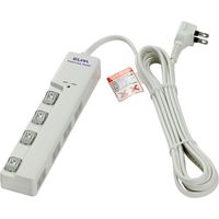 朝日電器 LEDランプスイッチ付タップ ヨコ WLS-LY430MB（W）（直送品）