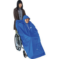 サギサカ　車椅子用レインポンチョ ブルー 76552　kanri20181215-013　1個（直送品）