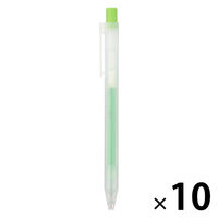 無印良品 さらさら描けるゲルインキボールペン ノック式 0.5mm 黄緑 1箱（10本入） 良品計画