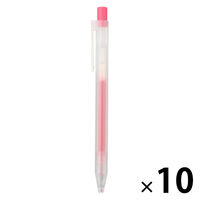 無印良品 さらさら描けるゲルインキボールペン ノック式 0.5mm ピンク 1箱（10本入） 良品計画