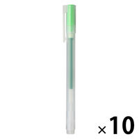 【SALE】 無印良品 ゲルインキボールペン キャップ式 0.38mm 黄緑 1箱（10本入） 良品計画