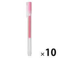 無印良品 ゲルインキボールペン キャップ式 0.5mm ピンク 1箱（10本入） 良品計画