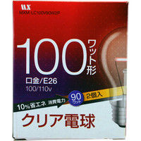 マクサー電機 クリア電球 100W形 2個パック MXM-LC100V90W2P 12個（直送品）