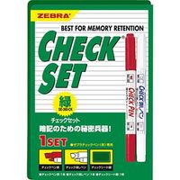 ゼブラ チェックセット 緑 P-SE-360-CK 1セット（緑色シート、赤色ペン、消しペン）×3（直送品）