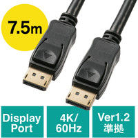 サンワダイレクト ディスプレイポートケーブル（DisplayPortケーブル・バージョン1.2準拠品・ブラック）