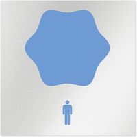 フジタ 医療機関向けルームプレート（室名札） ポップデザイン アルミ 正方形 男子トイレ・ピクト小 1枚（直送品）