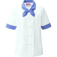 KAZEN レディスコックシャツ ブルー L 630-21-L（直送品）