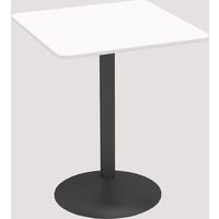 【軒先渡し】Y2K カフェテーブル600角天板スチール脚ブラック ホワイト 600×600×720mm CTRR-60S-WH 1台（直送品）