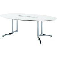 プラス 会議テーブル スタンダードテーブル オーバル天板 配線孔付