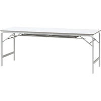【組立設置付】プラス 会議テーブル 折りたたみテーブル 幅1800×奥行450×高さ700 mm ホワイト YT-e615T 1台（直送品）