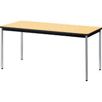 【組立設置付】プラス YB2 会議テーブル 棚なし メッキ脚 幅1500×奥行750×高さ700mm ホワイトメープル YB-S525N 1台（直送品）