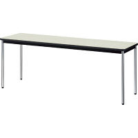【組立設置付】プラス YB2 会議テーブル 棚なし メッキ脚 幅1800×奥行600×高さ700mm エルグレー YB-S620N 1台（直送品）
