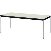 【組立設置付】プラス YB2 会議テーブル 棚なし メッキ脚 幅1800×奥行900×高さ700mm エルグレー YB-S630N 1台（直送品）