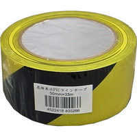 キラックス PVC簡易ラインテープ トラ柄 幅約50mm×長さ33m　1セット（30巻）  PVC-RT-50Y/B（直送品）