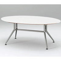 【組立設置込】イトーキ 会議テーブルDDシリーズ（120°脚・楕円型） ホワイト 幅1800×奥行1100×高さ700mm 1台（直送品）