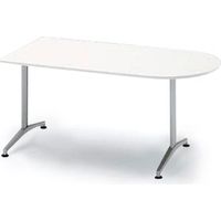 【組立設置込】イトーキ テーブル DEシリーズ 片アール型 ホワイト 幅1500×奥行750×高さ700mm DDE-157H7T-W9 1台（直送品）