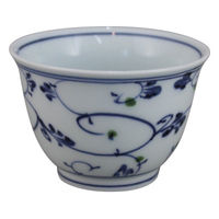 石丸陶芸 波佐見焼 清風唐草 煎茶 105001-250 5個（直送品）