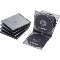 エレコム CD/DVDプラケース/4枚収納/5パック/ブラック CCD-JSCNQ5CBK 1個
