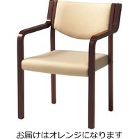 ライオン事務器 木製イスNo.691S（DBR）オレンジ 69790（直送品）