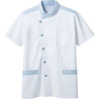 住商モンブラン MONTBLANC（モンブラン） 調理衣 兼用 半袖 白/ブルー M 1-592 1枚（直送品）