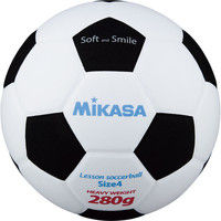 ミカサ】 スマイルサッカーボール4号（直径約21cm、重量約180g） EVA（ビート板などに用いられる素材） 白/黒 SF428-WBK 2個（直送品）