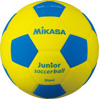 ミカサ】 スマイルサッカーボール4号（直径約21cm、重量約180g） EVA（ビート板などに用いられる素材） 黄/青 SF4J-YBL 2個（直送品）