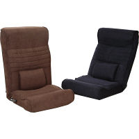 ファミリー・ライフ 腰にやさしい高反発座椅子DX（座ったままリクライニング） 2脚組 ブラウン+ネイビー 0276830 1セット（直送品）