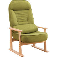 ファミリー・ライフ 天然木低反発リクライニング高座椅子（クッション付） グリーン 0327720（直送品）