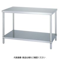 シンコー ステンレス作業台(ベタ棚板タイプ・SUS304) 1500×600×800 WBN-15060 1台 116-1414（直送品）