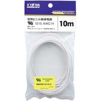 【電線・ケーブル】協和ハーモネット UL耐熱ビニル絶縁電線 白 UL1015 AWG 10m<WH>