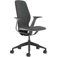 くろがね工作所 Steelcase SILQチェア アーム付 プラチナ/マール NEWブラック 418A000PM-F1（5J12） 1脚（直送品）