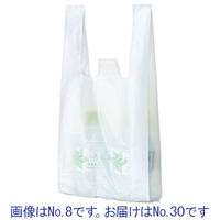 中厚手レジ袋　乳白　30号　再生原料40％　1セット（1000枚：100枚入×10袋）伊藤忠リーテイルリンク
