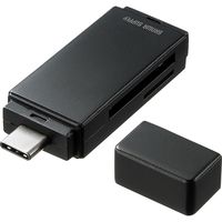 サンワサプライ Type-C SD+microSDカードリーダー ADR-3TCMS9BK 1個（直送品）