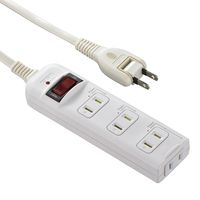 オーム電機 発煙ガードスイッチ付タップ 4個口 1m HS-T41HJ3-W（直送品）