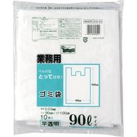 とって付ごみ袋 半透明 90L 10枚 CG-91 日本技研工業（直送品）