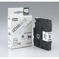 マックス 文字テープ 透明に黒文字 6mm LM-L506BC（直送品）