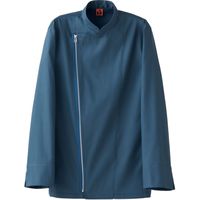 セブンユニフォーム コックコート・男女兼用・長袖 ブルー S QA7367-5 1着（直送品）