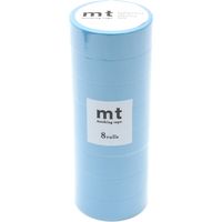 カモ井加工紙 mt マスキングテープ 8P（8巻セット） マットライトブルー[幅15mm×7m] MT08P514 1個
