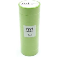 カモ井加工紙 mt マスキングテープ 8P（8巻セット） マットイエローグリーン[幅15mm×7m] MT08P513 1個