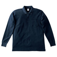 ボンマックス ポケット付きCVC鹿の子ドライ長袖ポロシャツ　MS3115-8　ネイビー　SS　1枚（直送品）