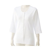 ケアファッション 7分袖乾燥機対応ホックシャツ 01925 ホワイト