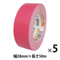 【ガムテープ】 カラークラフトテープ No.500WC 幅38mm×長さ50m 赤 積水化学工業 1セット（5巻入）
